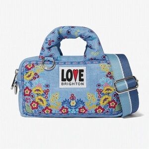 Brighton Bandana Love Blue Floral Crossbody Mini Bag NWT